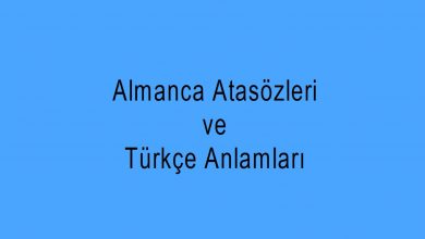 Almanca Atasözleri