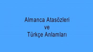 Almanca Atasözleri