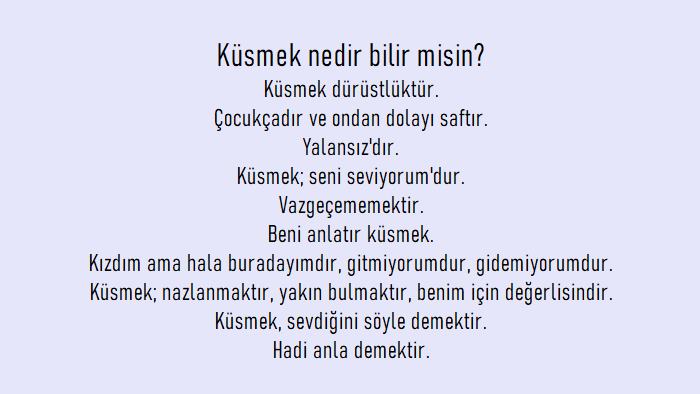 Küsmek İle İlgili Sözler