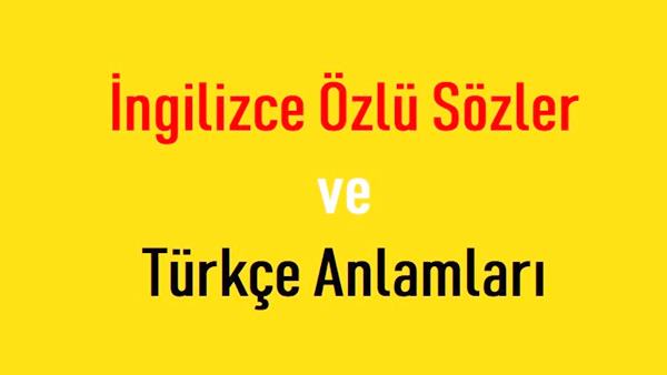 İngilizce Özlü Sözler