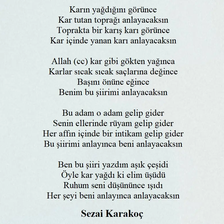 Sezai Karakoç şiirleri