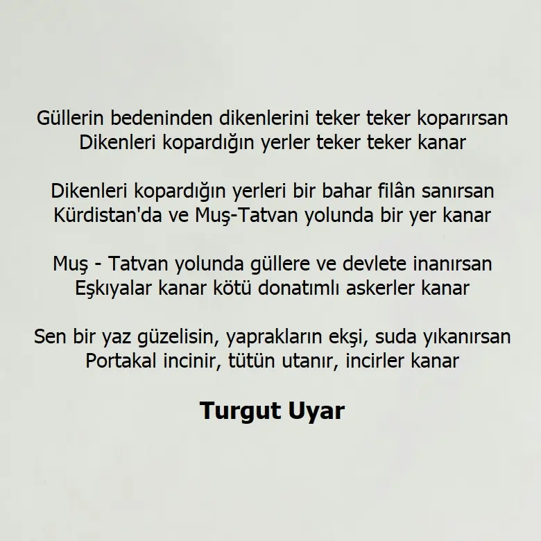 Turgut Uyar yokuş yol'a şiiri