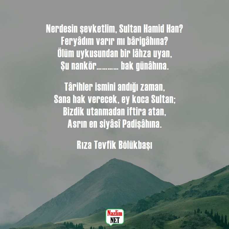 Rıza Tevfik Bölükbaşı şiirleri